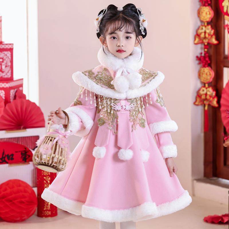 新年喜庆拜年服女童冬装国风汉服裙子冬季加厚儿童女宝宝周岁衣服,童装/婴儿装/亲子装,汉服,淘宝优惠券,粉丝福利购,淘宝优惠卷