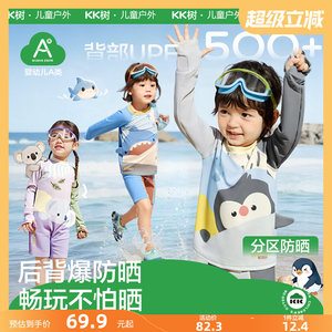 KK树男女童防晒分体连体泳衣