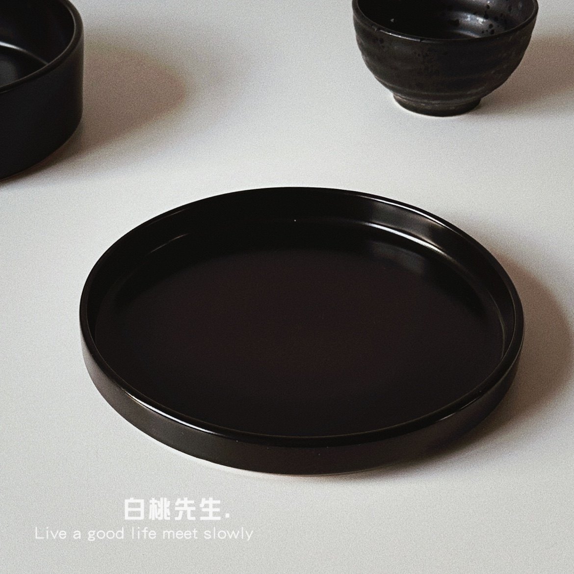 纯黑色陶瓷碗盘子INS风喝水哑光高级感大容量高档平底西餐套装,餐饮具,盘,淘宝优惠券,粉丝福利购,淘宝优惠卷