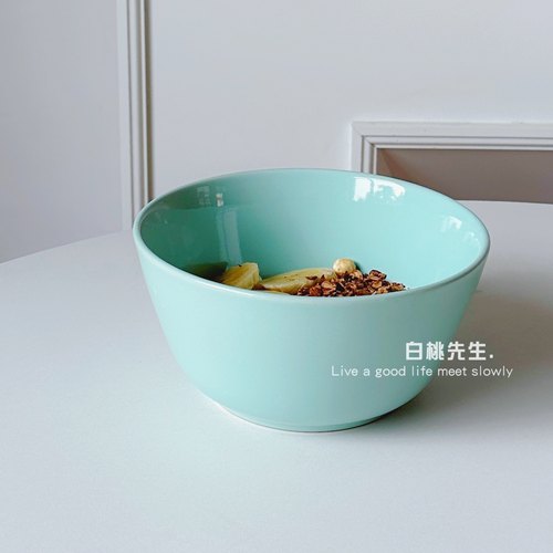 纯色好看的碗家用吃饭陶瓷餐具色釉大容量耐高温釉下彩INS风泡面