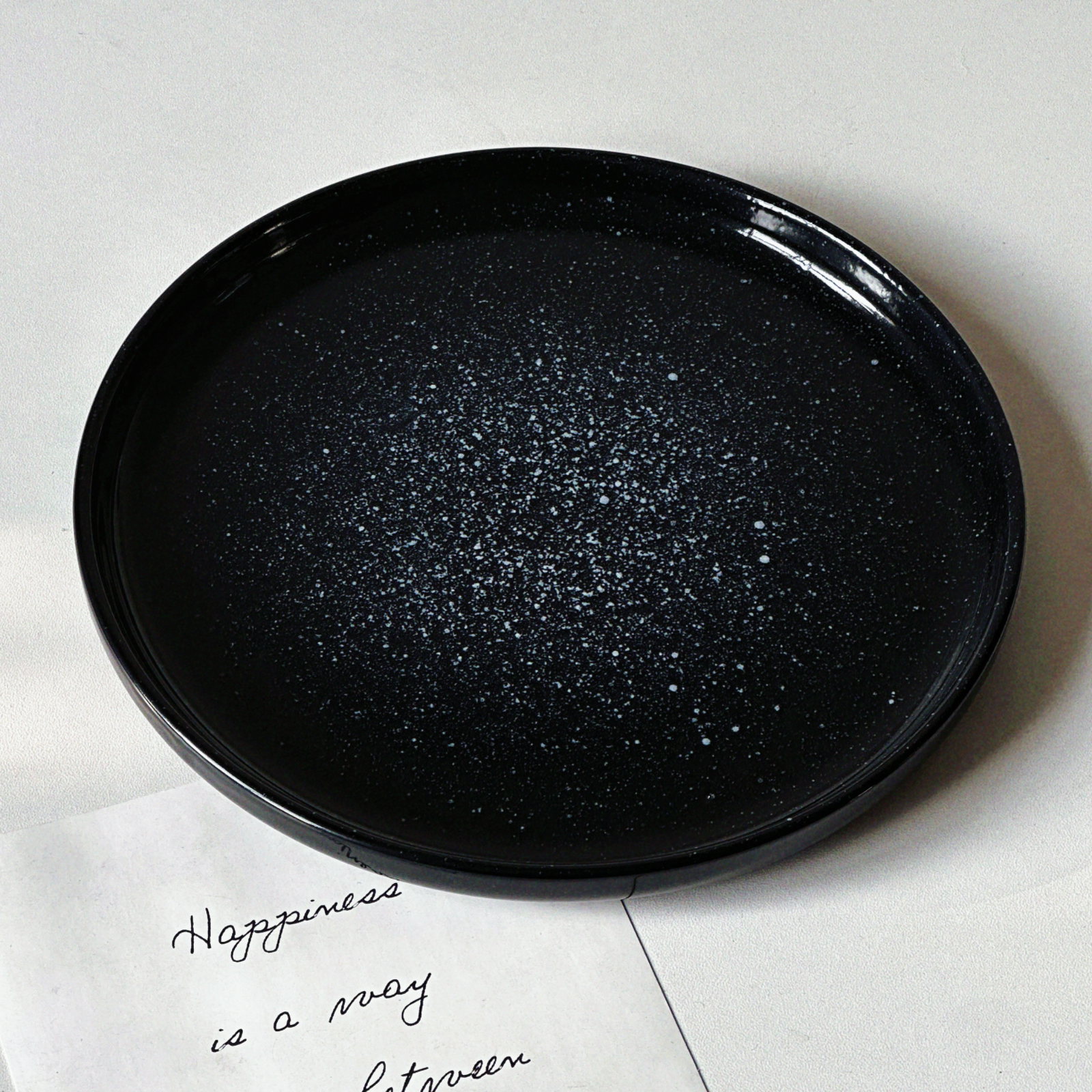 白桃先生 暗夜星河陶瓷盘子手工家用简约小众特别设计轻奢高级ins