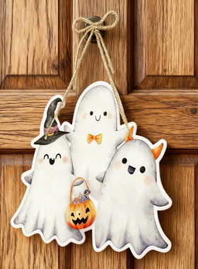 单个布置道具派对用品跨境万圣节主题装饰吊饰场景纸质门把手挂件