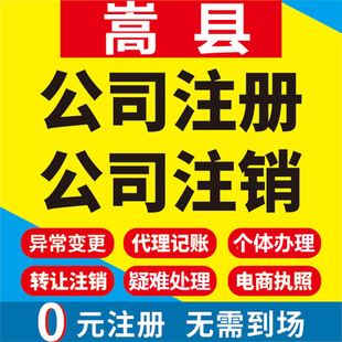 嵩县公司注册个体工商营业执照代办公司注销企业变更股权异常代理