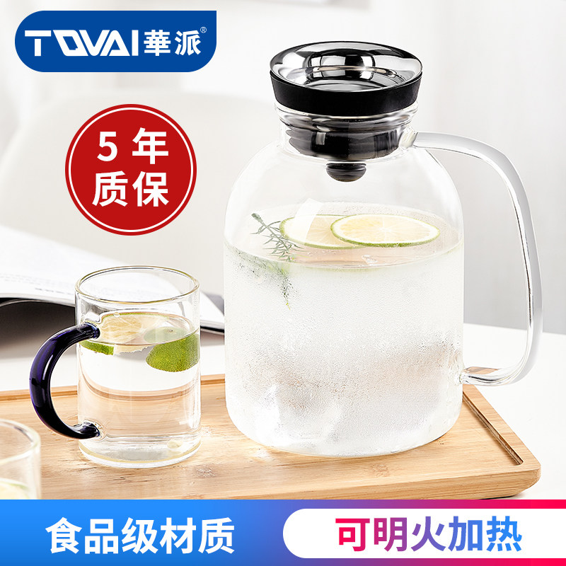 冷水壶玻璃耐高温防爆大容量家用凉水壶套装凉白开水杯果汁壶茶壶