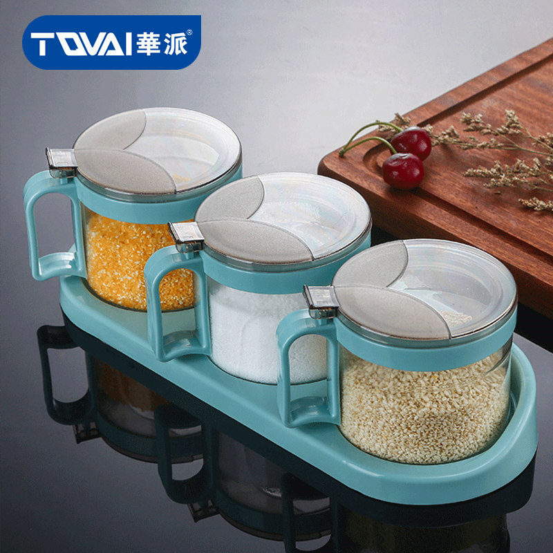 厨房玻璃调味盒家用调味罐套装盐罐味精佐料收纳盒调味瓶组合套装|ruв категории кухня/посуда, кухонный Гаджет/кухня хранения, тарного хранения/кухня хранения посуды, приправы бутылки - от Buy2taobao.com для оказания профессиональной услуги покупки агента Taobao