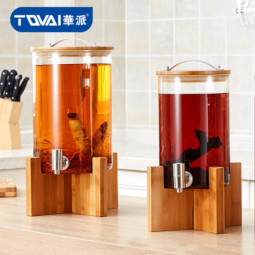 华派玻璃泡酒瓶龙头人参酵素