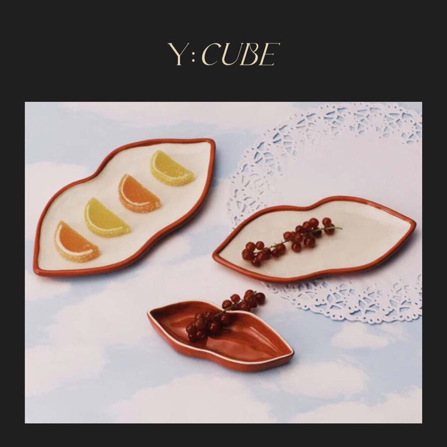 Y:CUBE比利时进口SERAX 设计师联名红唇礼物装饰摆件餐盘三件套