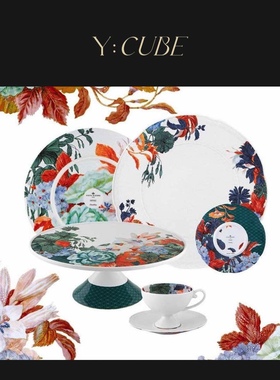现货Y:CUBE葡萄牙进口Vista Alegre Duality下午茶甜点晚餐盘碗碟