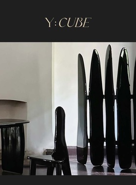 Y:CUBE | kar studio Oracle Screen甲骨文高光黑色艺术隔挡屏风