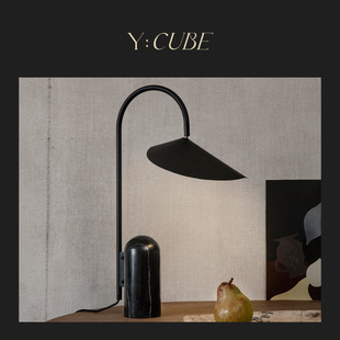 现货Y:CUBE丹麦进口Ferm Living ARUM石材底座北欧客厅落地灯台灯