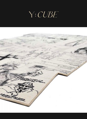 Y:CUBE意大利进口Mogg Appunti艺术卧室客厅异形个性羊毛地毯