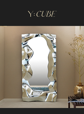 现货Y:CUBE意大利进口Fiam Phantom方形全身家用挂墙镜穿衣镜镜子