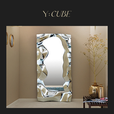 现货Y:CUBE意大利进口Fiam Phantom方形全身家用挂墙镜穿衣镜镜子