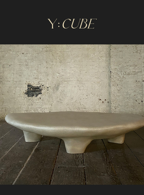 Y:CUBE | kar studio Tripod黑色天然房间桌面整装侘寂玻璃钢茶几