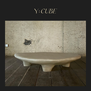 Tripod黑色天然房间桌面整装 studio kar 侘寂玻璃钢茶几 CUBE