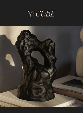 现货Y:CUBE丹麦进口fermLIVING Grotto Piece客厅金属雕塑摆件