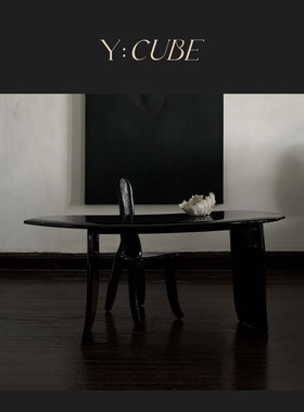 Y:CUBE | kar studio Oracle Desk甲骨文高光黑色艺术餐桌书桌子
