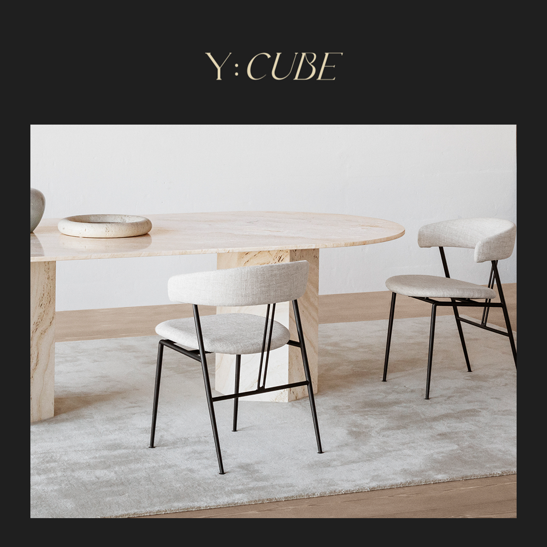 Y:CUBE丹麦进口GUBI VIOLIN北欧金属腿餐椅餐厅软包舒适单椅