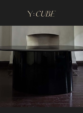 Y:CUBE | kar studio Oracle 甲骨文高光黑色诧寂风艺术黑色餐桌