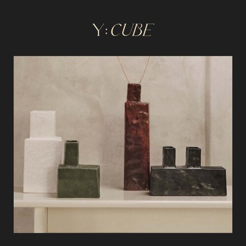 现货Y:CUBE丹麦进口Ferm Living Koa客厅玄关釉面陶瓷花瓶摆件