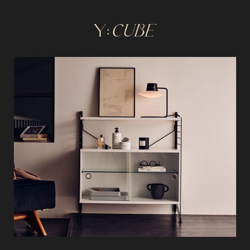 新品Y:CUBE瑞典进口String金属木质玻璃门入户玄关餐厅置物架子