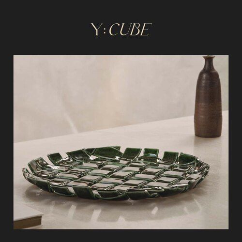 Y:CUBE丹麦进口ferm LIVING Plait编织手工釉面纯色陶瓷盘碗