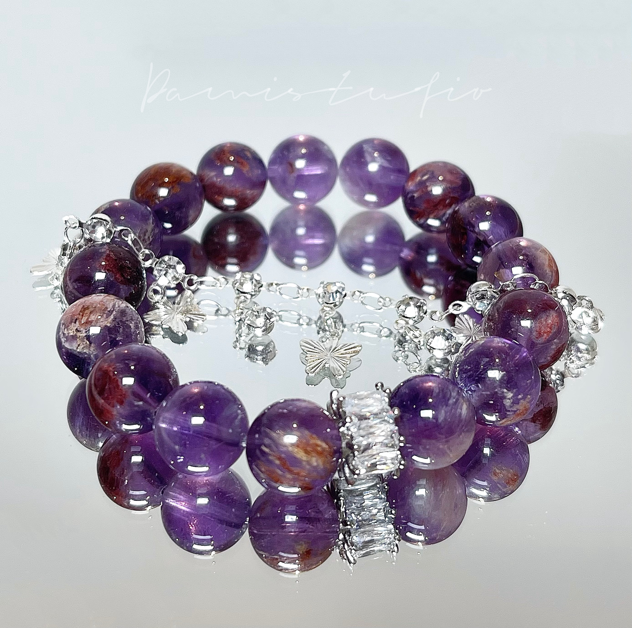 原创天然紫幽灵紫水晶手链学生党考试工作事业顺利闺蜜生日礼物女