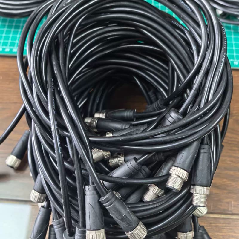 议价精奇M12连接器防水航空插头带线4芯公母直头注塑预制连接线传图片
