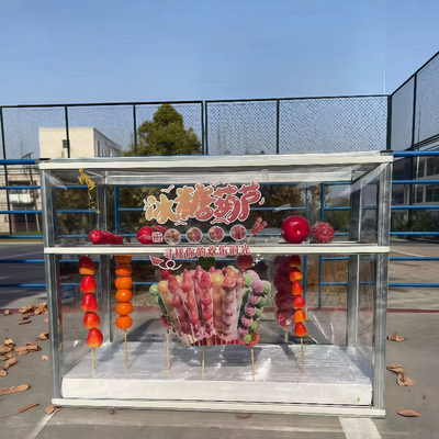 新款冰糖葫芦架子摆摊便携柜台二轮外卖架三轮桌面移动式展示柜