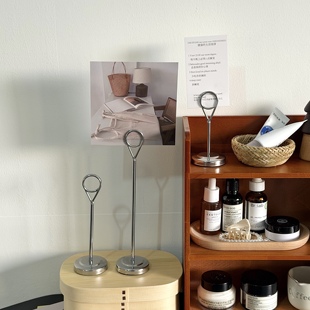 金属桌牌夹子桌面立牌卡片夹台卡架立式台签便签夹子名片展示架