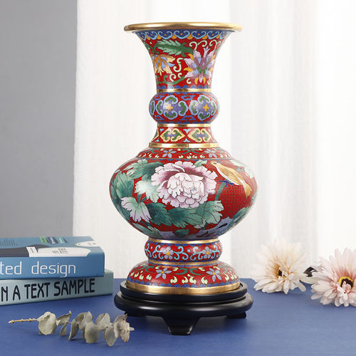 北京景泰蓝花瓶12寸花菇瓶铜胎掐丝珐琅 立体摆件特色礼品纪念品 - 封面