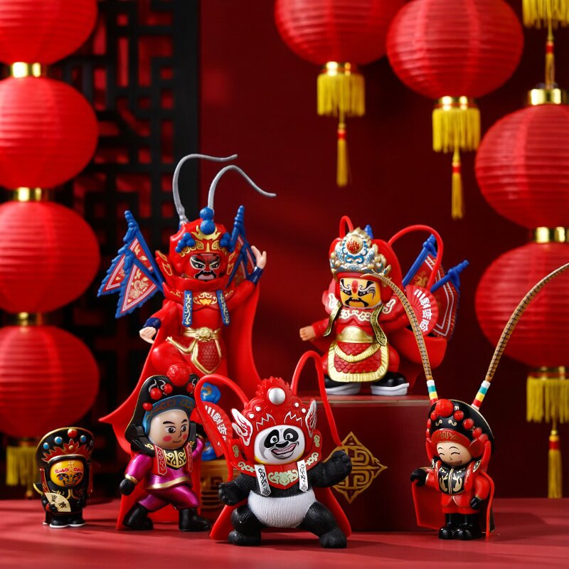 川剧变脸娃娃变脸玩具京剧脸谱玩偶摆件中国风四川成都礼品送老外