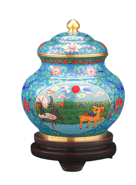 北京景泰蓝茶叶罐如意罐桌面摆件