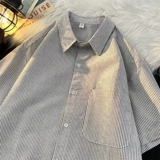 Летняя японская рубашка, в американском стиле, короткий рукав, защита от солнца