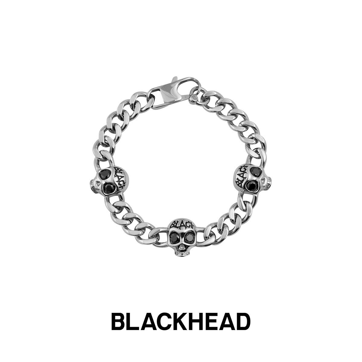 BLACKHEAD/黑头深海回响海妖黑石骷髅古巴手链度假夸张