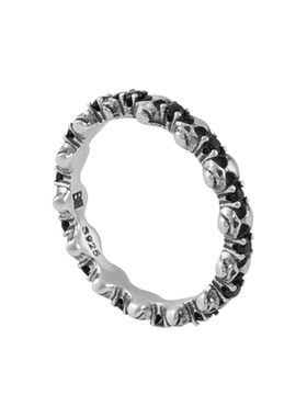 BLACKHEAD/黑头S925银骷髅钻石尾戒原创设计简约个性