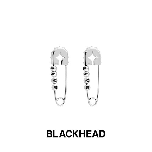 blackhead黑头耳环别针小众男