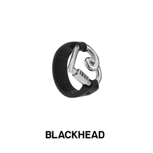 BLACKHEAD 黑頭愛心牛皮戒指甜酷情侶520禮物 唐九洲同款