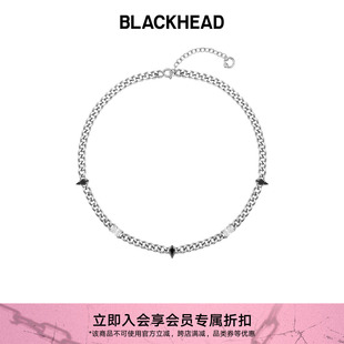 【敖瑞鹏吴磊同款】BLACKHEAD/黑头新月骑士系列骑士异形锆石项链