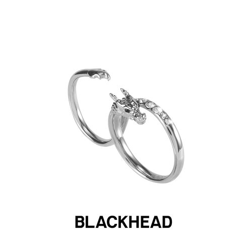 BLACKHEAD双指龙形戒指