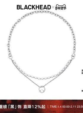 BLACKHEAD/黑头双层珍珠手链新款情侣项链吊坠甜酷女叠戴双层