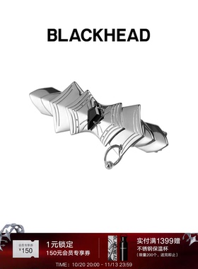 BLACKHEAD/黑头新月骑士系列盔甲蝴蝶结发卡原创设计侧边夹