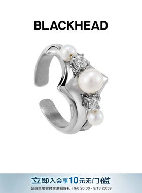【云旗同款】BLACKHEAD/黑头新月骑士系列骑士盔甲仿珍珠戒指男女