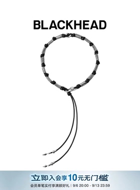 【黄景瑜同款】BLACKHEAD/黑头黑胶浪潮系列骨碟编织扣针项链