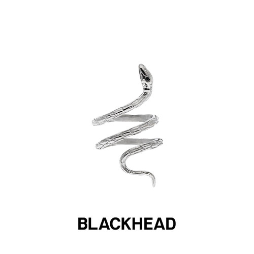 blackhead中性欧美蛇形开口戒指