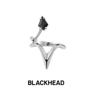 BLACKHEAD/黑头新月骑士系列四芒星盔甲戒指原创设计新年