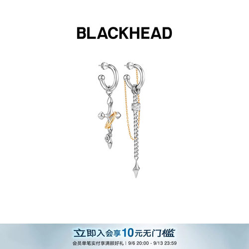 黑头职场新魔法芒星不对称耳环