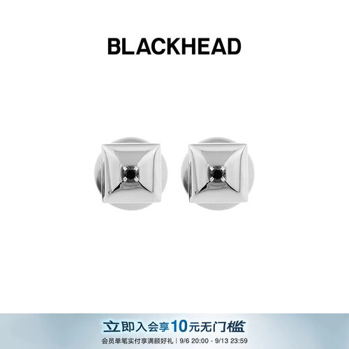 blackhead黑头耳钉仿珍珠装饰