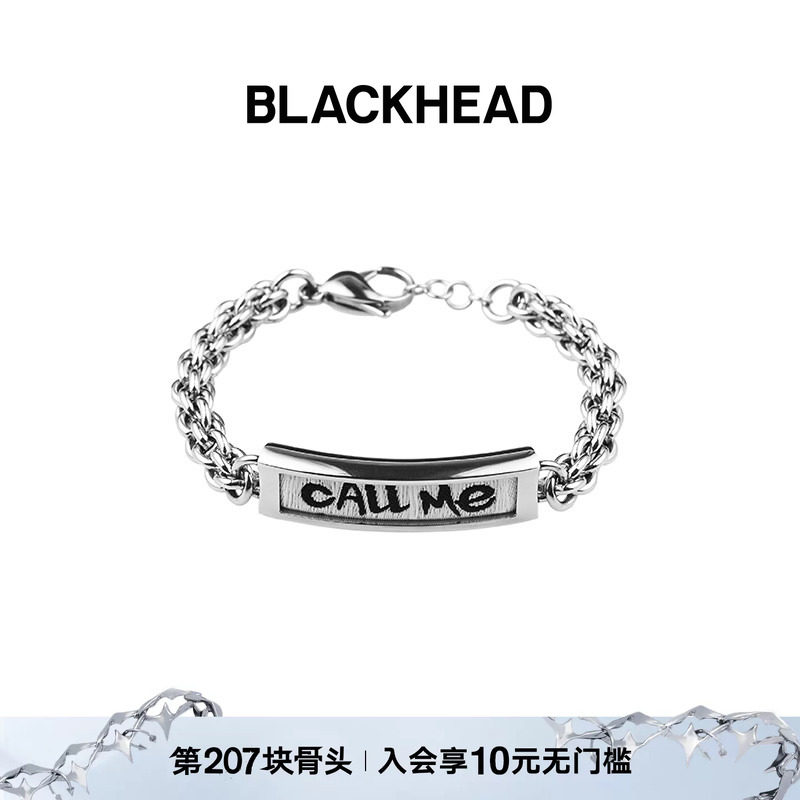 blackhead明星同款织标涂鸦手链图片
