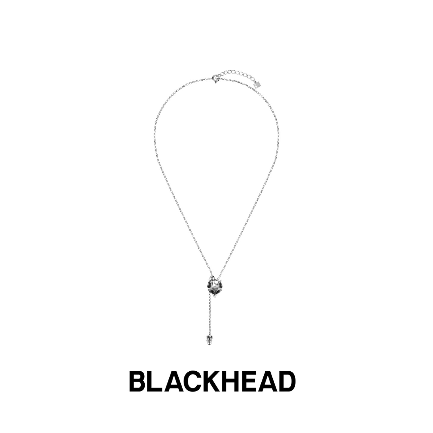 BLACKHEAD/黑头新款S925银小狐狸面具抽拉项链百搭款